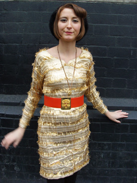 gold dress with belt1