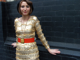gold dress with belt4