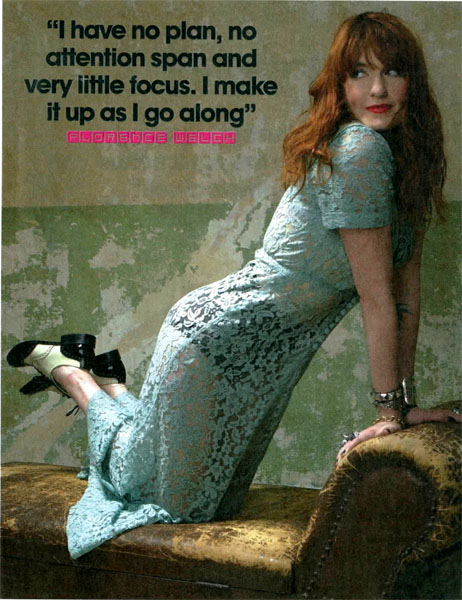 Florence Welch wearing a Beyond Retro vintage dress in NME!