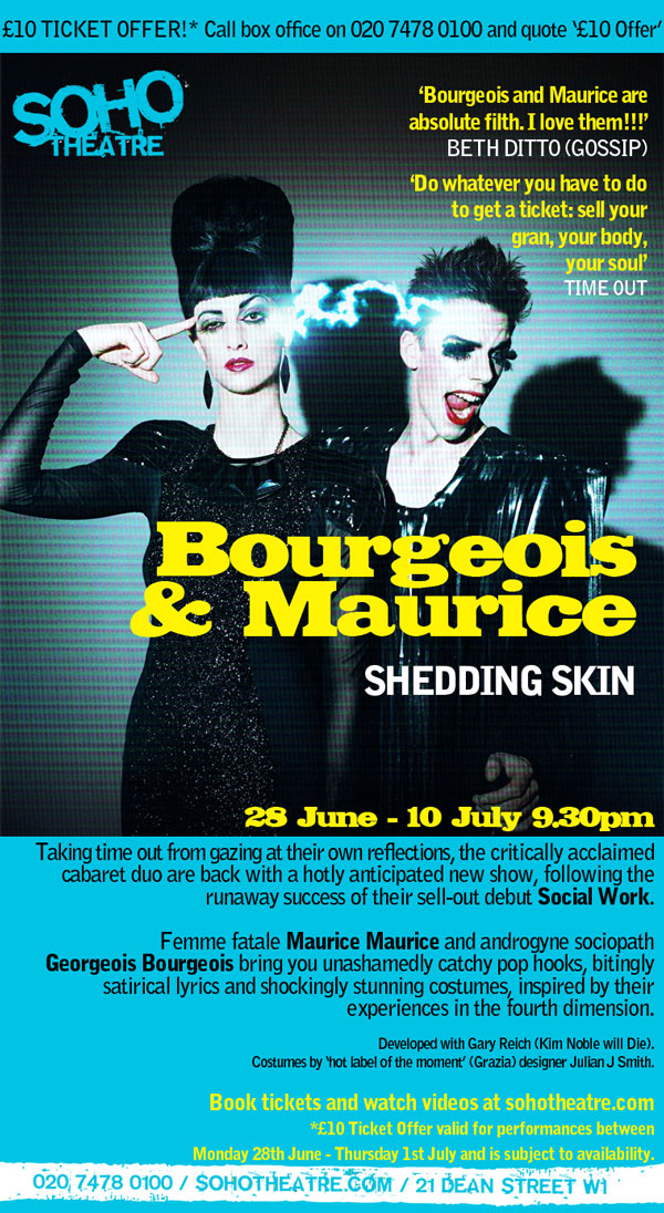Get the £10 ticket offer for Bourgeois & Maurice