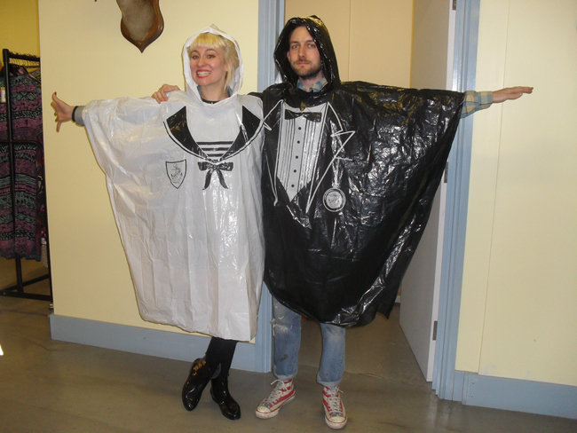 Singing in the rain in the Beyond Retro poncho!