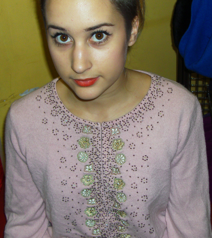 Pretty powder pink cardi!