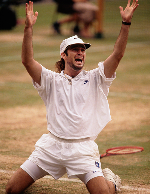 Andre Agassi wins Wimbledon 1992 beating Goran Ivanisevec