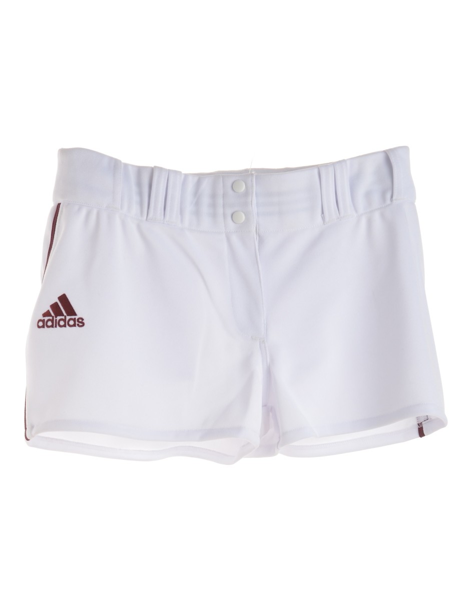Beyond Retro Label Baseball Shorts White With Popper And Front Fly - £22.00 