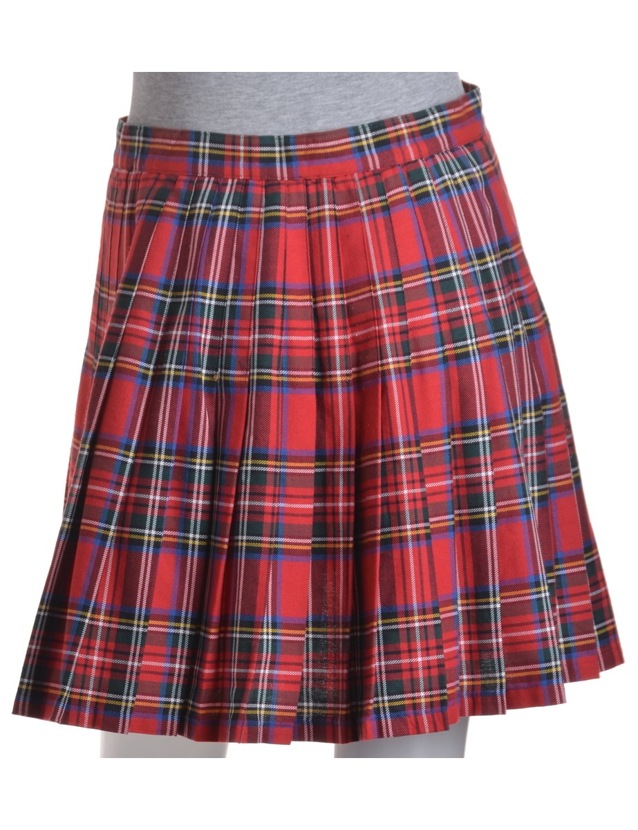 Mini Skirt Red With Pleating - £22.00