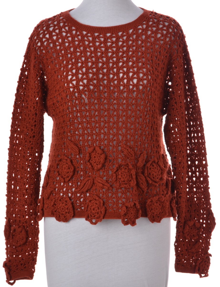 Vintage Jumper Brown With A Round Neck - £22.00